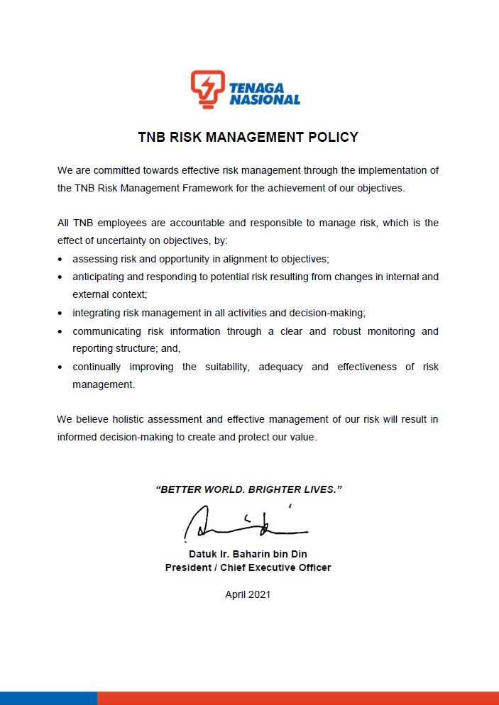 TNB Risk Management Policy